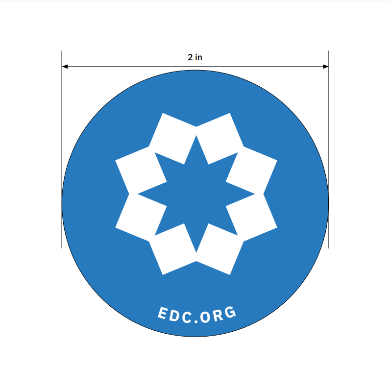 EDC Magnets 2: EDC Logo in White on Blue Background - Yourstuffmade.com