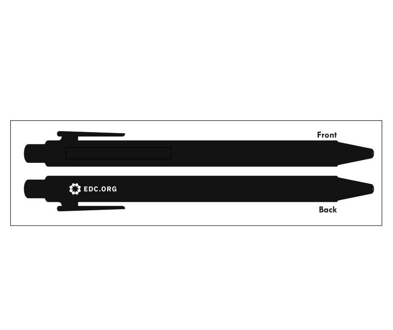 Pen 2: Black with White Logo (sample) - Yourstuffmade.com