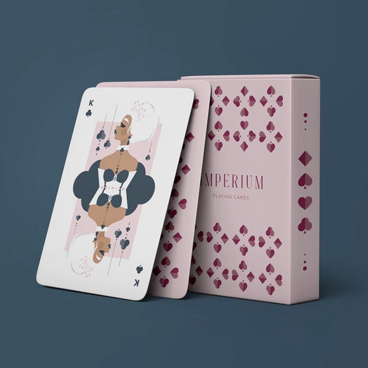 Custom playing cards from Yourstuffmade.com featuring unique designs on standard playing card faces.