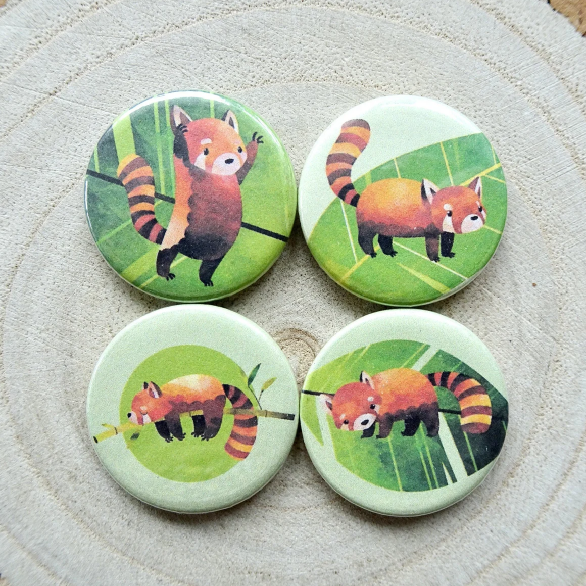 red panda badge button yourstuffmade