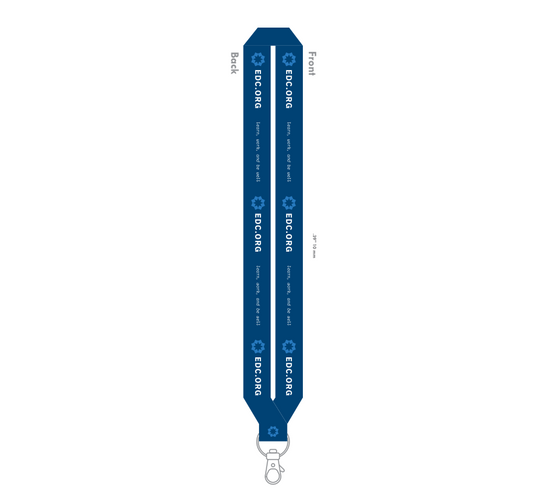 Black EDC.org lanyard with adjustable strap and metal clip, designed for holding keys or ID badges.
