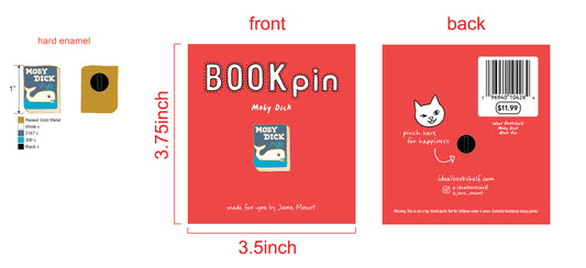 Moby Dick Enamel Pin -  - Yourstuffmade.com -  Hide - express cheap ethical custom products