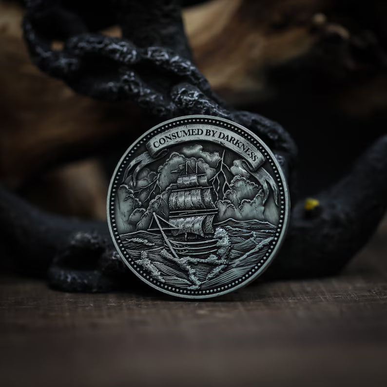 Sailor's Coin with "CONSUMED BY DARKNESS"