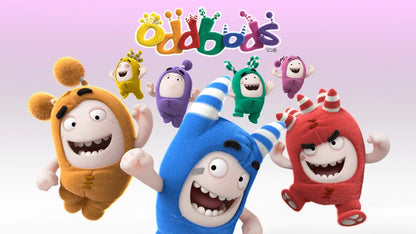 Colorful Oddbods Kids merchandise project by YourStuffMade, featuring sustainable custom products for children from the Oddbods brand.