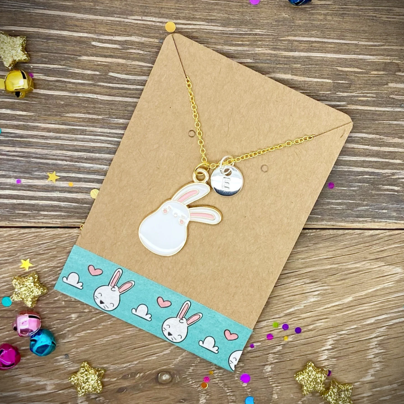 Rabbit enamel necklace cute yourstuffmade